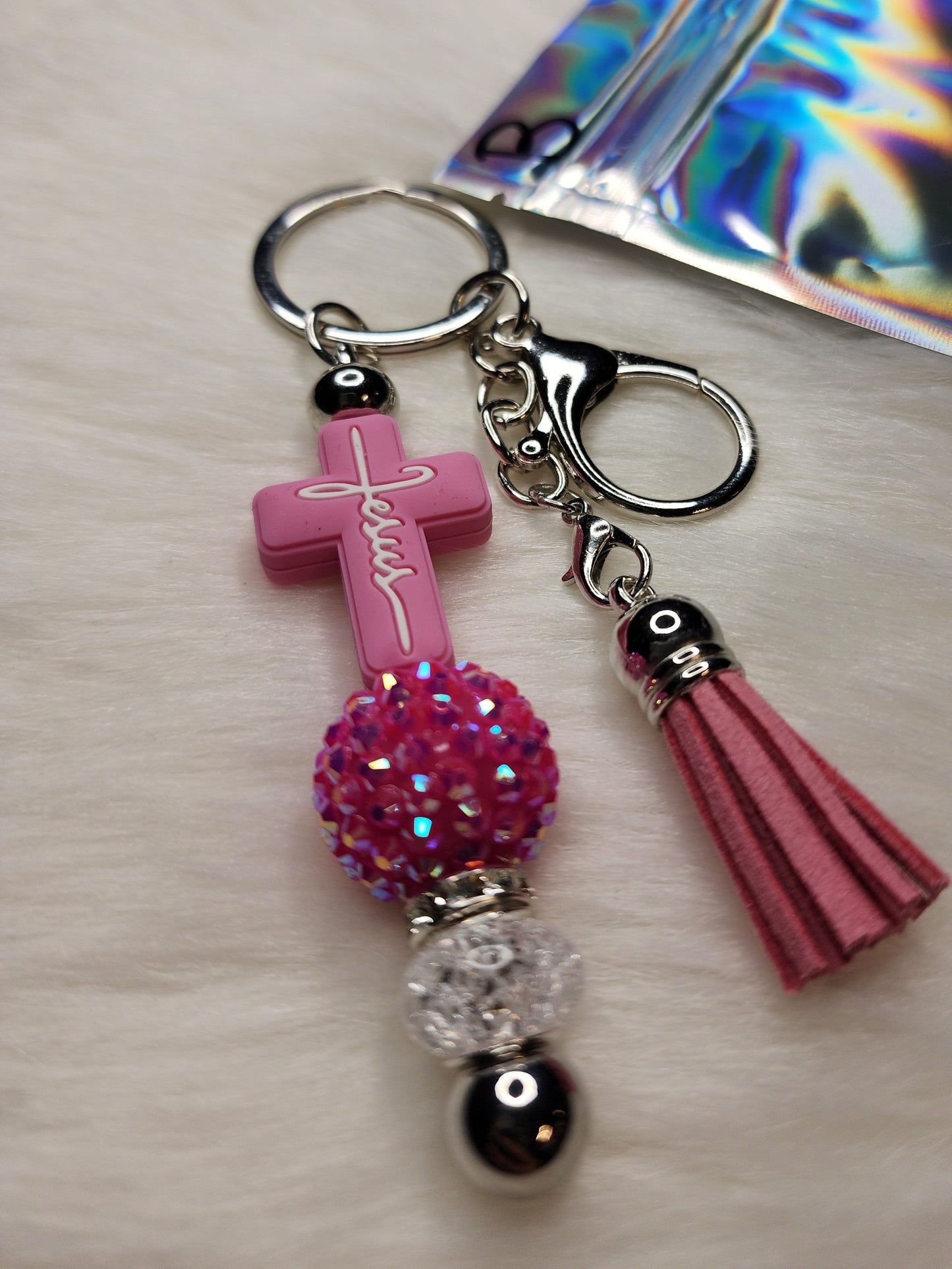 Faith Key Chain Bars (pink)