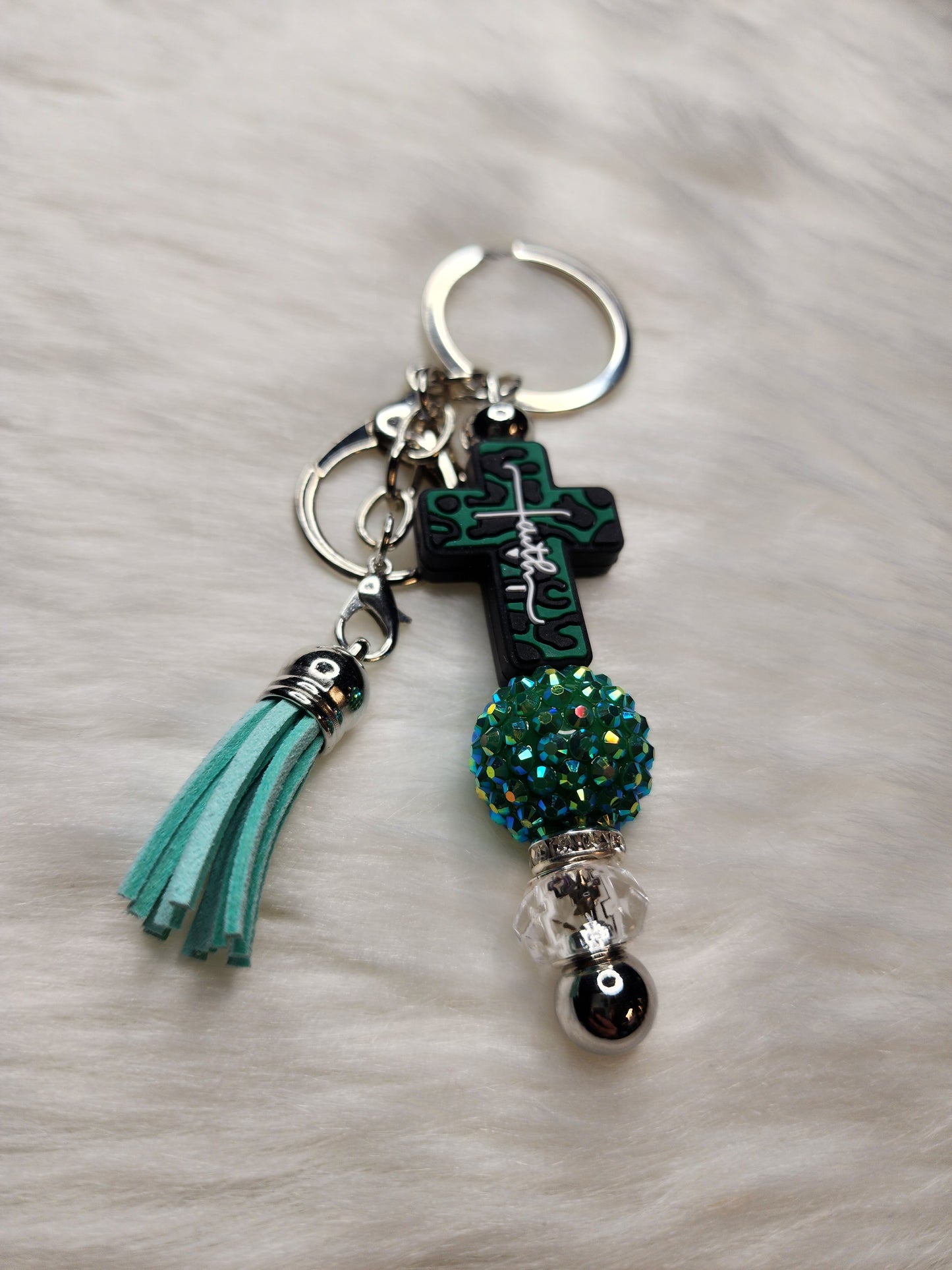 Faith Key Chain Bars (black and green)