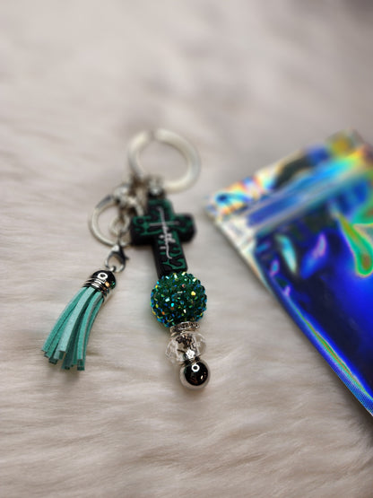 Faith Key Chain Bars (black and green)