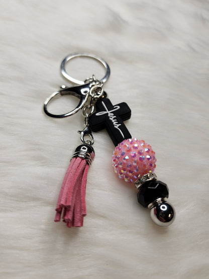 Faith Key Chain Bars (black and pink)