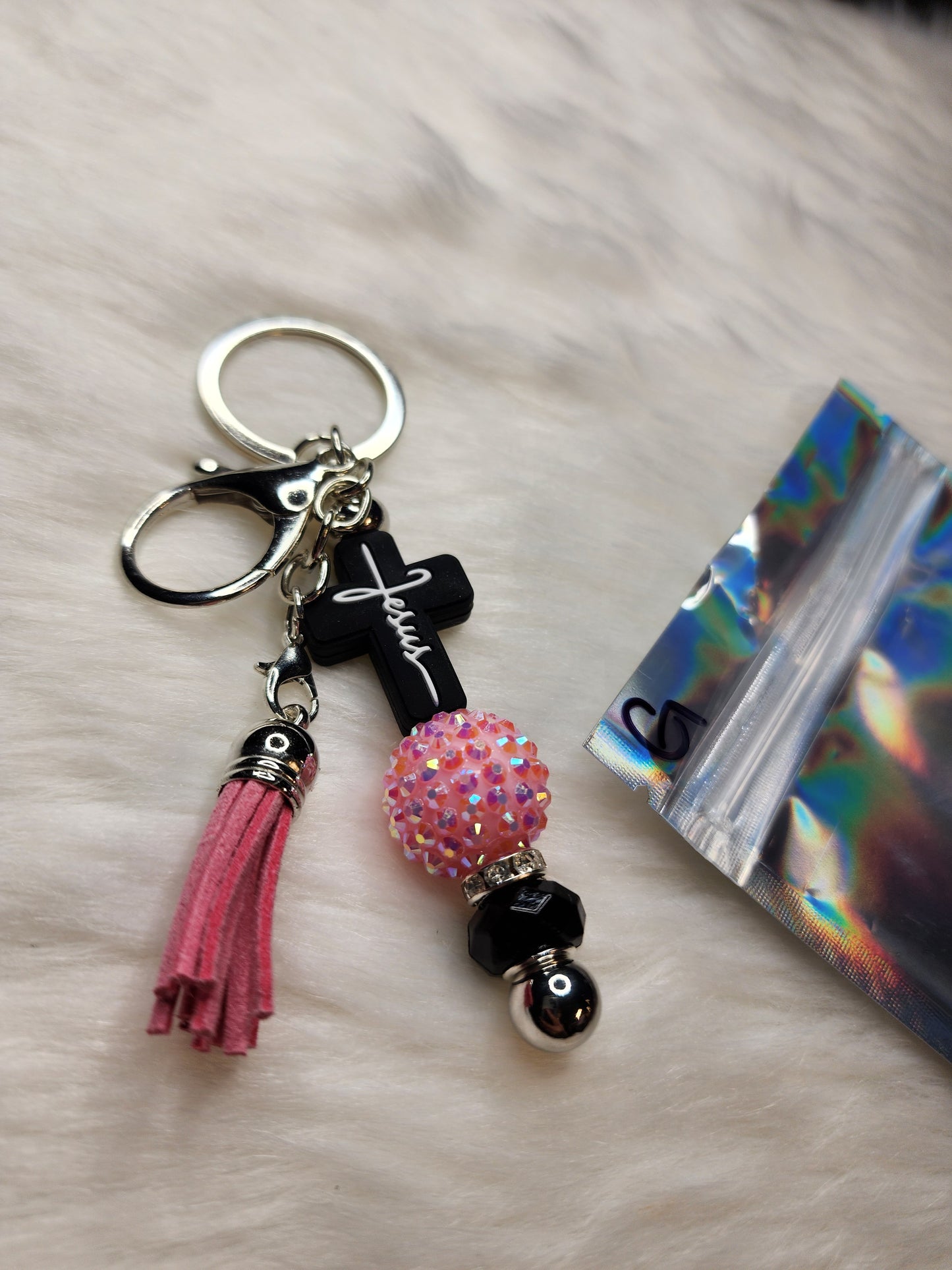 Faith Key Chain Bars (black and pink)