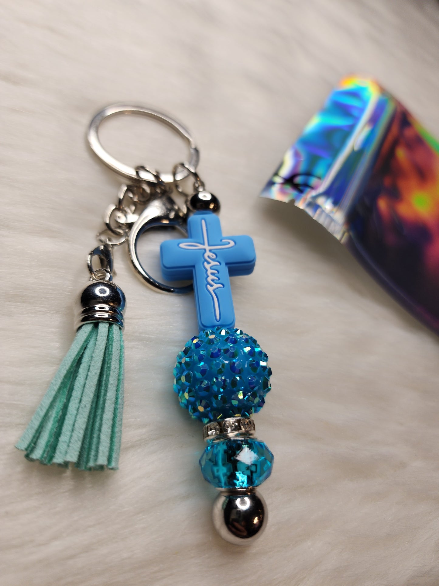 Faith Key Chain Bars (blue)